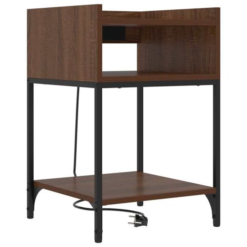 Нощен шкаф 2 pcs Кафяв дъб 40 x 40 x 61 см Инженерно дърво