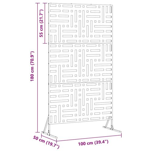 Екран за уединение Маслинено 100 x 50 x 180 см Стомана