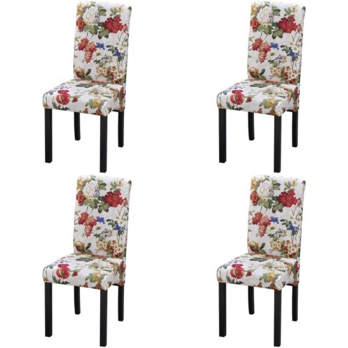 Трапезни столове, 4 бр, многоцветни, текстил