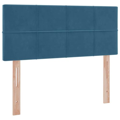 Легло с място за съхранение и LED Тъмен син 120 x 200 cm Кадифе