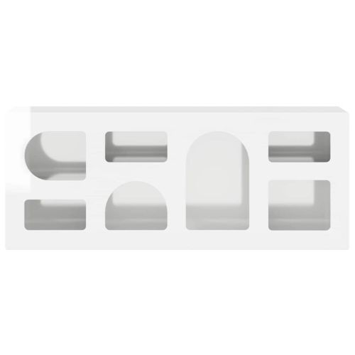 ТВ шкаф Лъскаво бяло 100 x 35 x 40 см Инженерно дърво