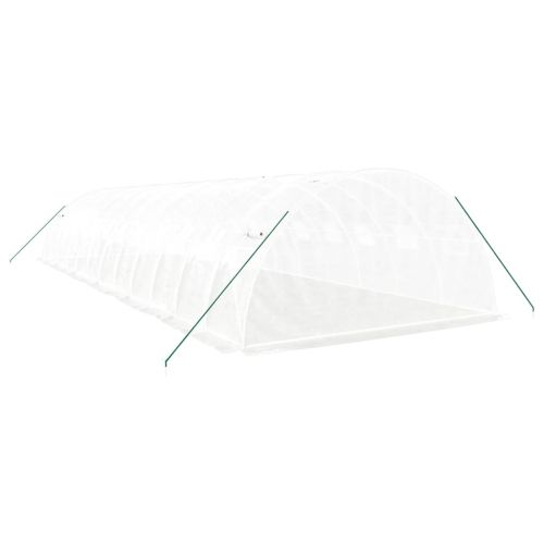 Оранжерия със стоманена рамка бяла 48 м² 12x4x2 м