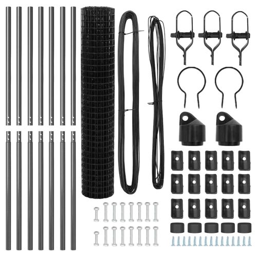 Ограда с пост Сив 1,5 x 10 m Стомана