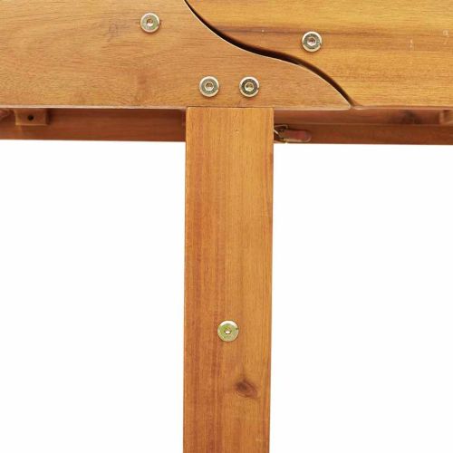 Шезлонг с възглавница Тъмен сив Солидно акациево дърво