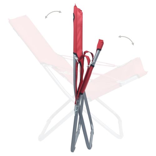 Сгъваеми плажни столове, 2 бр, текстил, червени