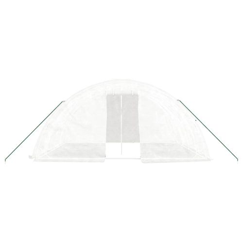 Оранжерия със стоманена рамка, бяла, 20 м², 5x4x2,3 м