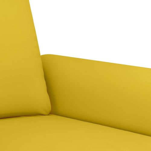Комплект дивани от 3 части с възглавници, жълт, кадифе