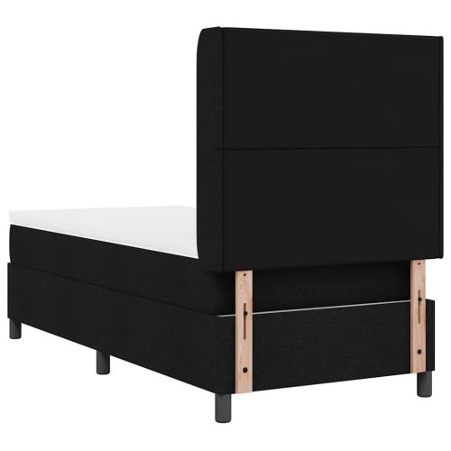 Легло с пружинирана основа с матрак Черен 190 x 90 cm текстил