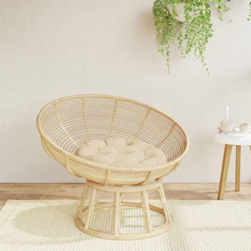 Кръгла възглавница бежова Ø 60 x11 см Оксфорд плат