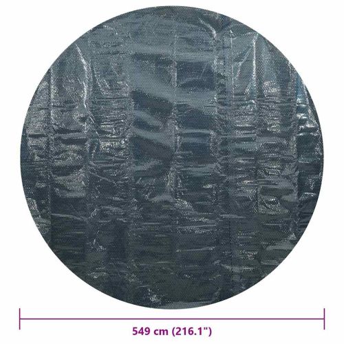 Плаващо соларно покривало за басейн, PE, 549 см, черно и синьо