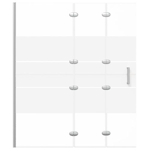 Сгъваем душ параван, ESG стъкло, 120x140 см, бял