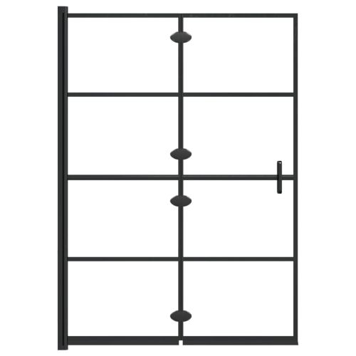Сгъваем душ параван, ESG стъкло, 100x140 см, черен