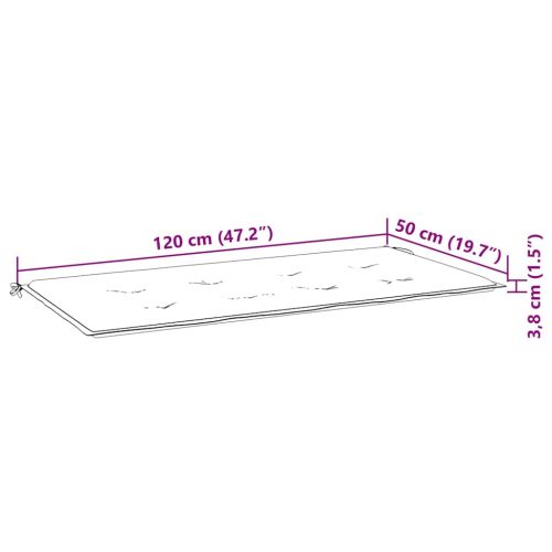 Градинска пейка с възглавница, 120 cм, акация масив