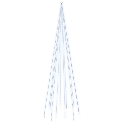 Коледна елха на флагщок, студено бяло, 732 LED, 500 см