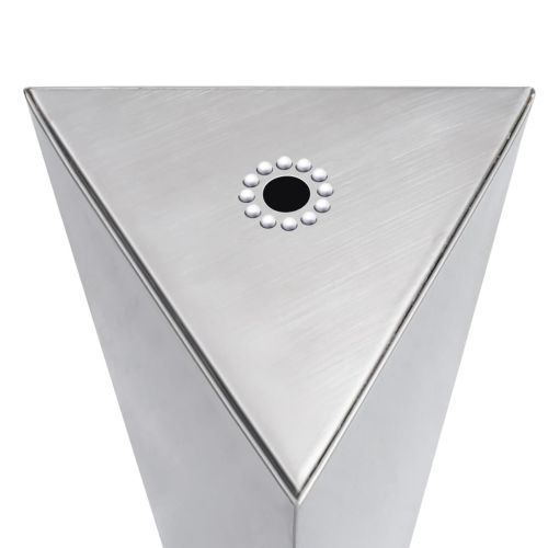 Градински фонтан сребрист 37,7x32,6x110 см неръждаема стомана