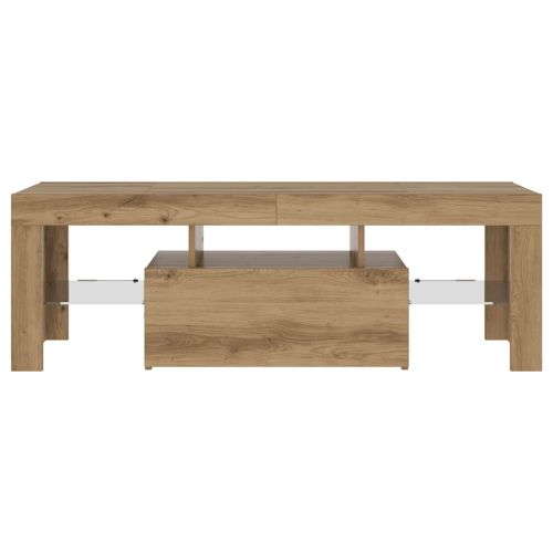 ТВ шкаф с LED осветление, 120x36,5x40 см, инженерно дърво