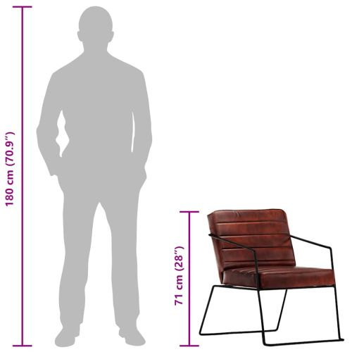 Фотьойл, тъмнокафяв, естествена кожа