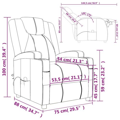 Масажен стол виненочервен изкуствена кожа