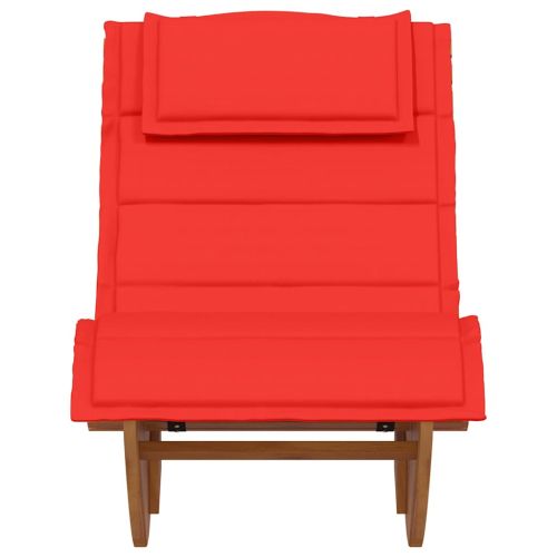 Шезлонг с възглавница 2 pcs Кафяво Солидно акациево дърво