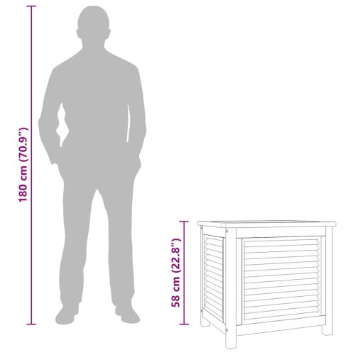 Градинска кутия за съхранение с чанта, 60x50x58 см, тик масив