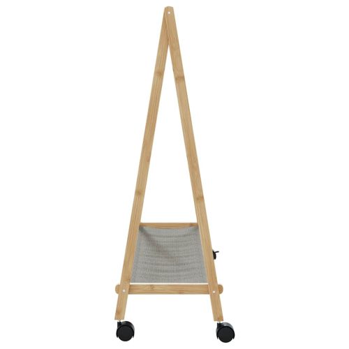 vidaXLL Стелаж за дрехи с рафтове и колела 106x34x106,5 cm Бамбук
