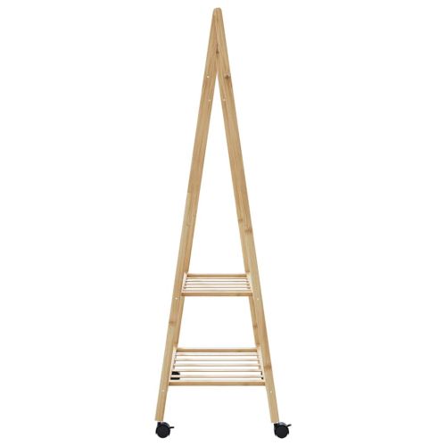 vidaXLL Стелаж за дрехи с рафтове и колела 96x45,5x155,5 cm Бамбук