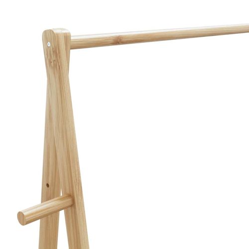 vidaXLL Стелаж за дрехи с рафтове и колела 96x45,5x155,5 cm Бамбук