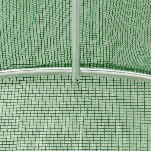 Оранжерия със стоманена рамка зелена 70 м² 14x5x2,3 м