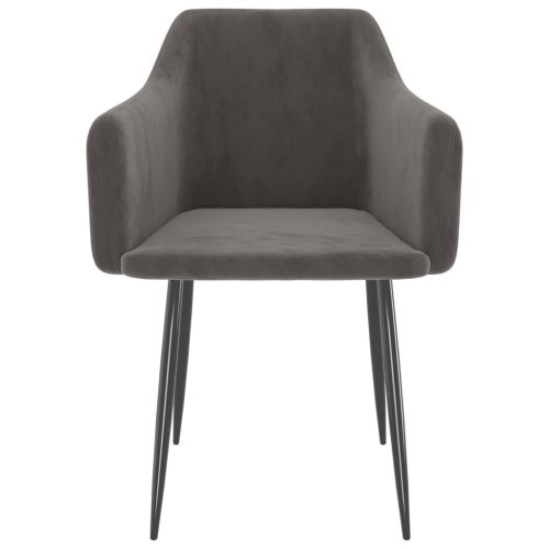 Трапезни столове, 2 бр, тъмносиви, кадифе