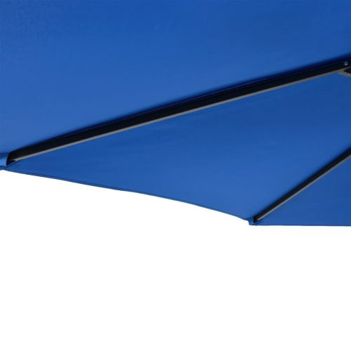 Градински чадър със стоманен прът, лазурносин, 225x225x212 см