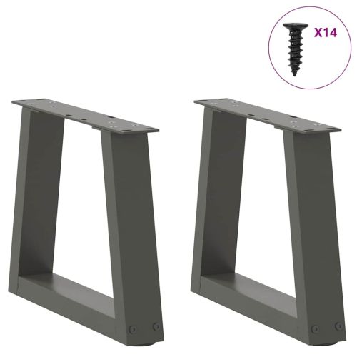 Крака за масичка за кафе, V-образна, 2 бр., антрацит, 40x(30-31,3) см, стомана