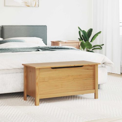 Кутия за съхранение Меден кафяв 90 x 40 x 45 cm Солиден бор