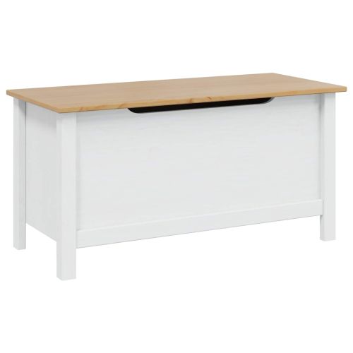 Кутия за съхранение Бяло и медено кафяво 90 x 40 x 45 cm