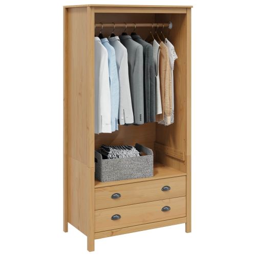 Гардероб с чекмедже Меден кафяв 84 x 50 x 170 см Солиден бор