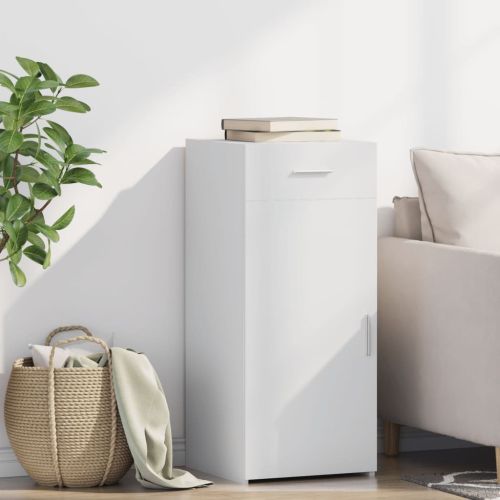 Бюфет, бял, 40x42,5x93 см, инженерно дърво