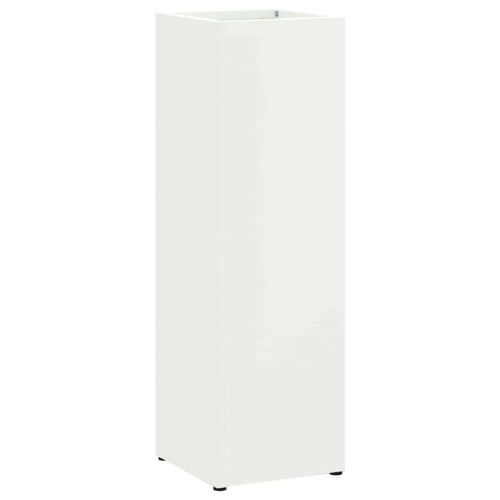 Стойка за чадър със съхранение Бяло 15,5 х 15,5 х 49 см Метал