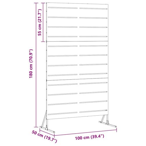 Екран за уединение Сив 100 x 50 x 180 см Стомана