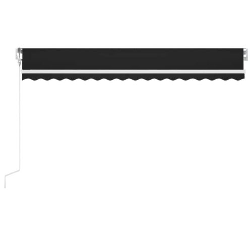 Автоматичен сенник, LED и сензор за вятър, 450x350 см, антрацит