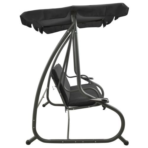 Градинска люлка със сенник, антрацит