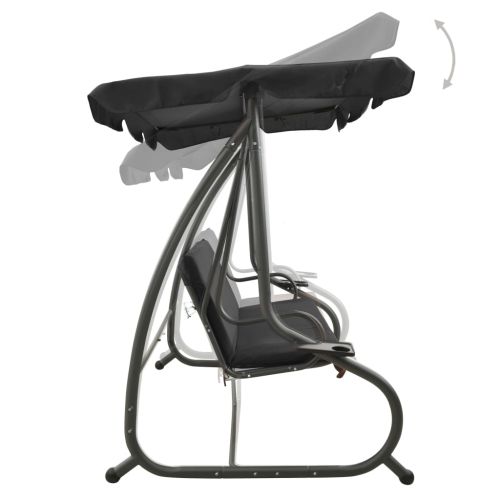 Градинска люлка със сенник, антрацит