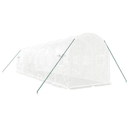 Оранжерия със стоманена рамка бяла 16 м² 8x2x2 м