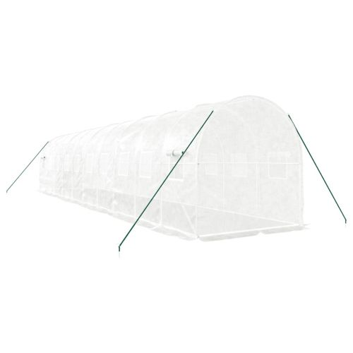 Оранжерия със стоманена рамка бяла 20 м² 10x2x2 м