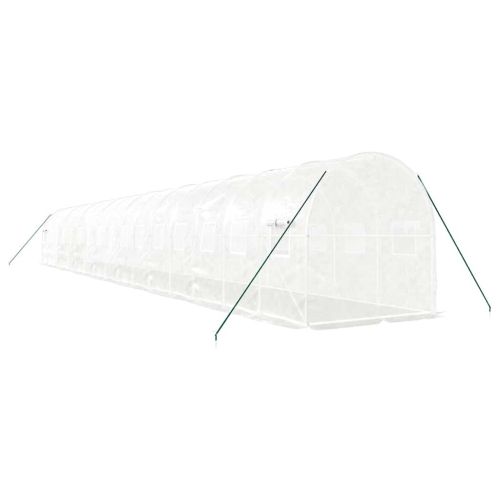 Оранжерия със стоманена рамка бяла 32 м² 16x2x2 м