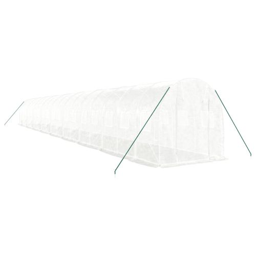 Оранжерия със стоманена рамка бяла 36 м² 18x2x2 м