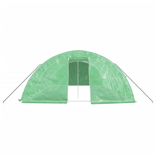 Оранжерия със стоманена рамка зелена 40 м² 8x5x2,3 м