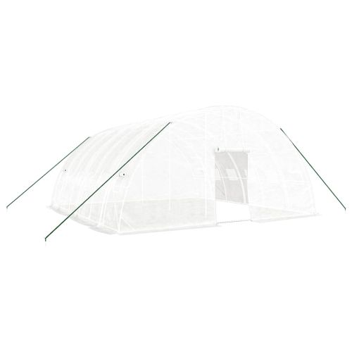 Оранжерия със стоманена рамка бяла 36 м² 6x6x2,85 м