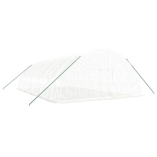 Оранжерия със стоманена рамка бяла 60 м² 10x6x2,85 м