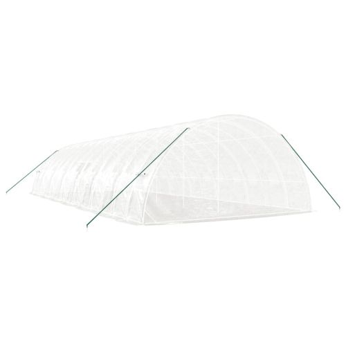 Оранжерия със стоманена рамка бяла 84 м² 14x6x2,85 м