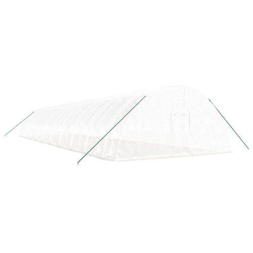 Оранжерия със стоманена рамка бяла 120 м² 20x6x2,85 м