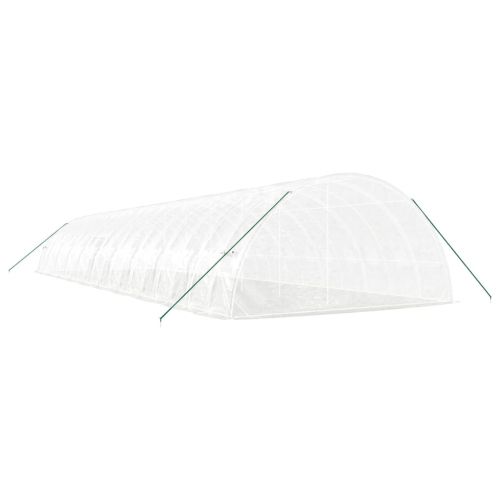 Оранжерия със стоманена рамка бяла 120 м² 20x6x2,85 м